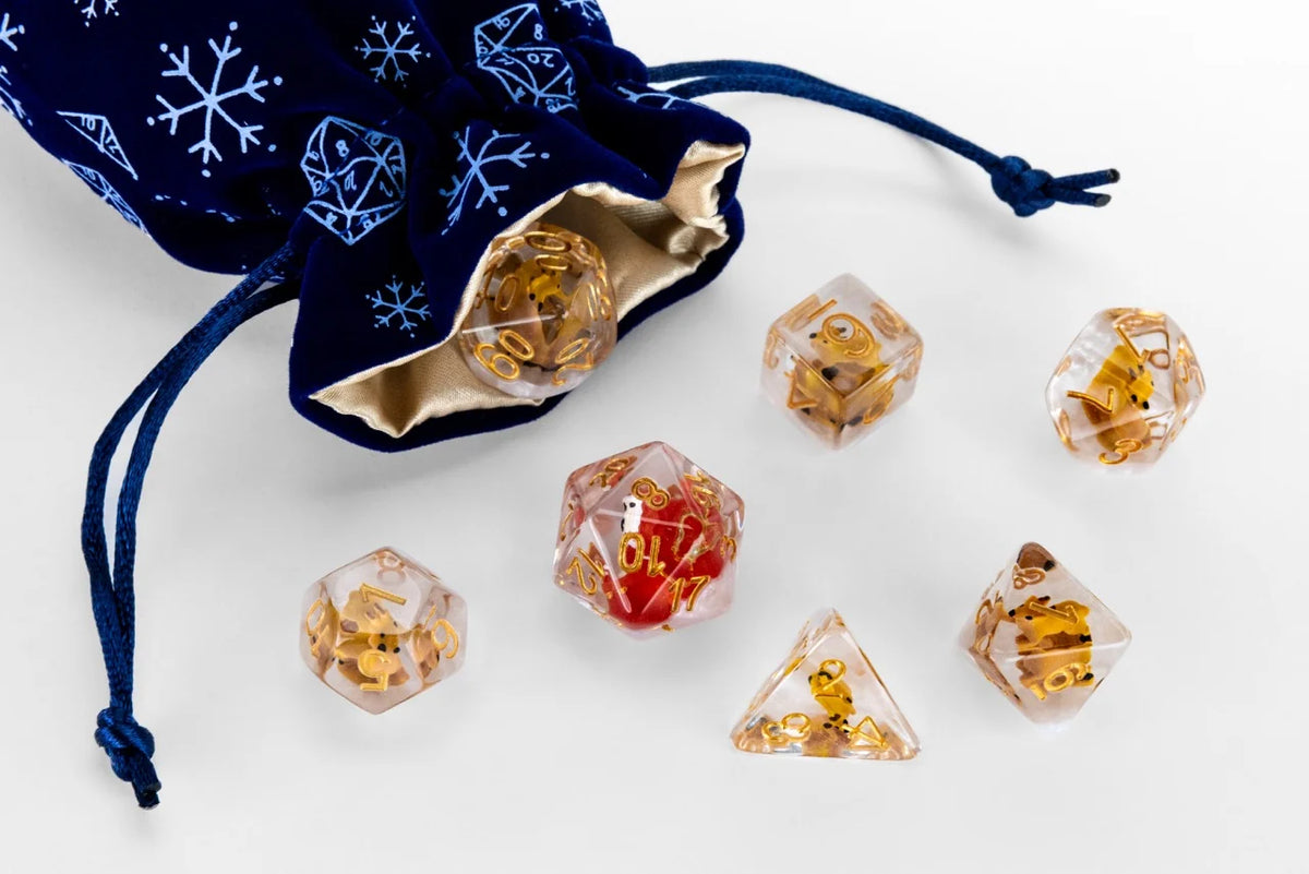 Santa Set Reindeer Dice 16mm Resin Poly Dice Set