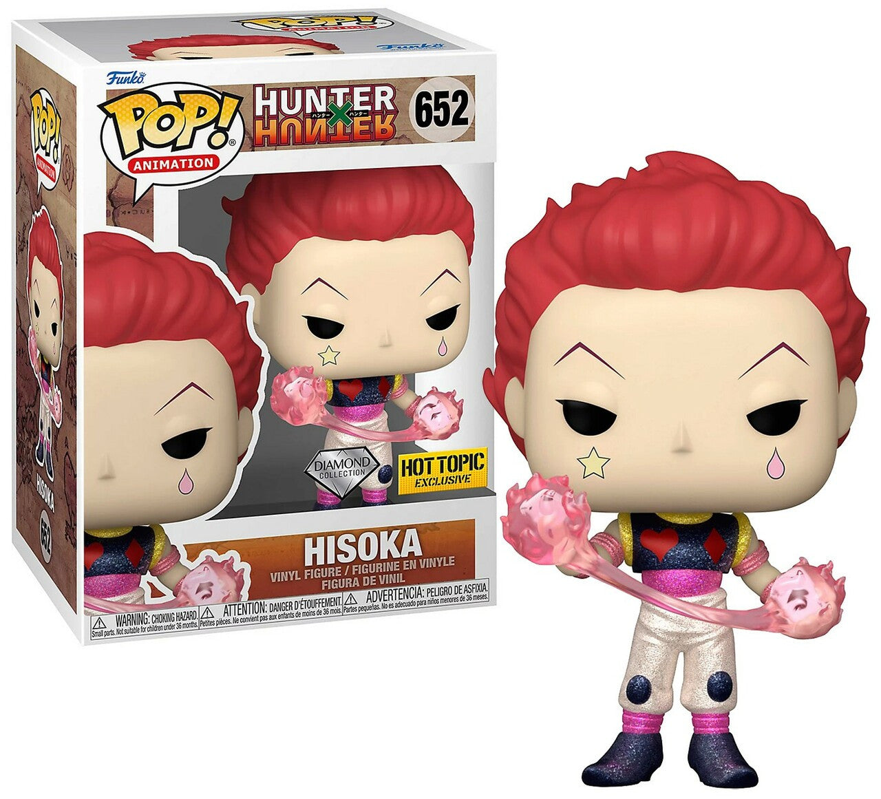 Funko Pop! Hunter X Hunter Hisoka Vinyl Figure #652 (Hot Topic Exclusive and Diamond Collection)