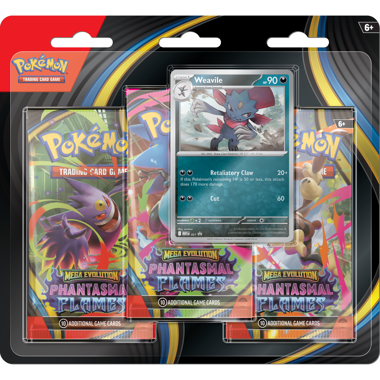 Mega Evolution—Phantasmal Flames Three-Booster Blister