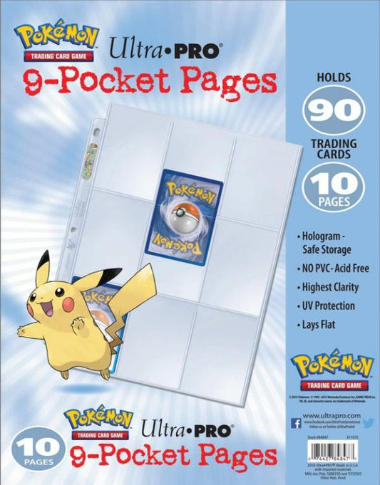 Ultra Pro - 9 Pocket Pokemon Pages 10ct
