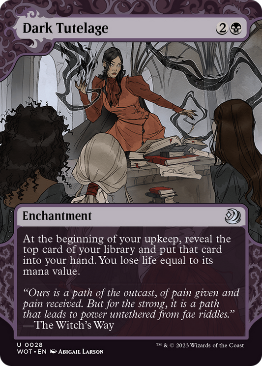 Dark Tutelage (WOT-028) - [Wilds of Eldraine: Enchanting Tales]: (Showcase) (Borderless)