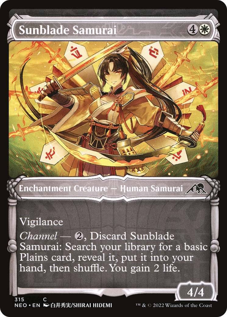 Sunblade Samurai (NEO-315) - [Kamigawa: Neon Dynasty]: (Showcase)
