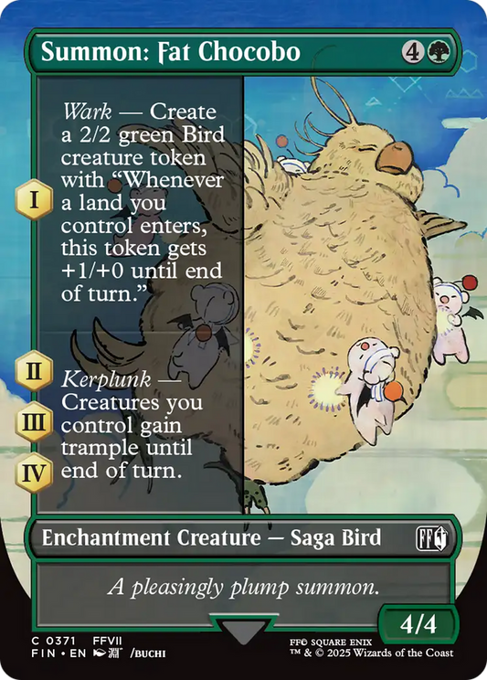 Summon: Fat Chocobo (FIN-371) - [FINAL FANTASY]: (enchantment) (Borderless) Foil