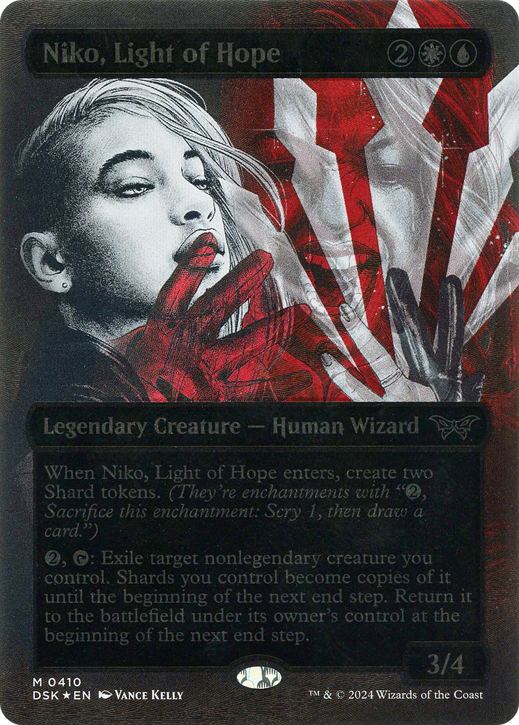 Niko, Light of Hope (DSK-410) - [Duskmourn: House of Horror]: (Showcase) (Borderless) Foil