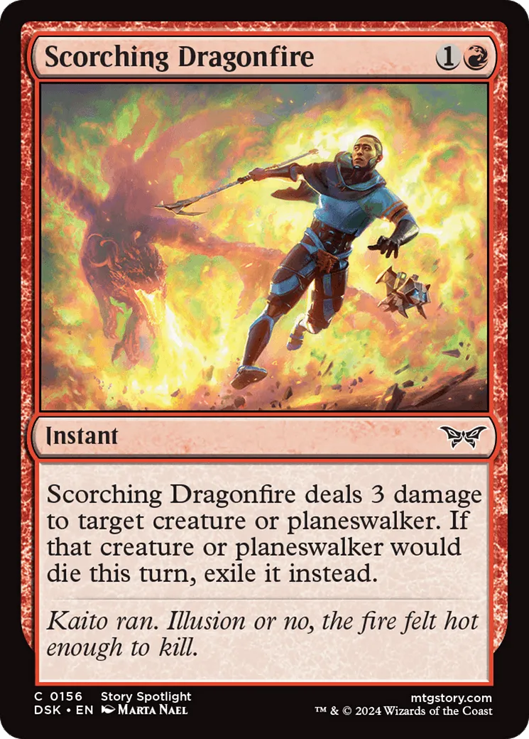 Scorching Dragonfire (DSK-156) - [Duskmourn: House of Horror] Foil