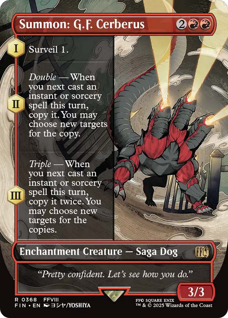 Summon: G.F. Cerberus (FIN-368) - [FINAL FANTASY]: (enchantment) (Borderless)