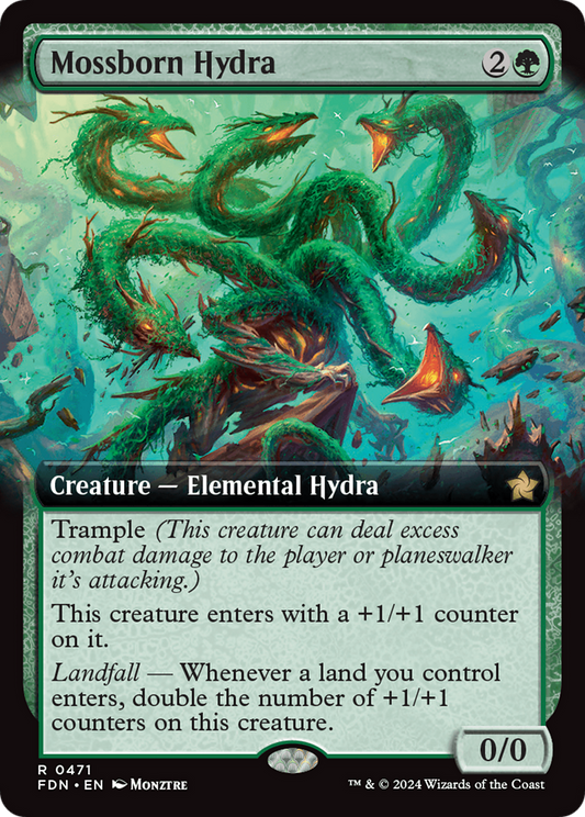 Mossborn Hydra (FDN-471) - [Foundations]: (Extended Art) Foil