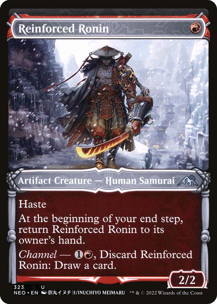 Reinforced Ronin (NEO-323) - [Kamigawa: Neon Dynasty]: (Showcase) Foil