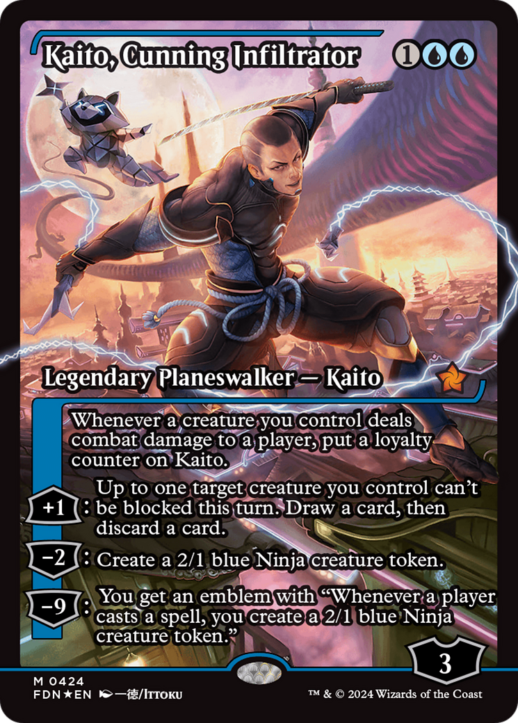 Kaito, Cunning Infiltrator (FDN-424) - [Foundations]: (Showcase) Foil