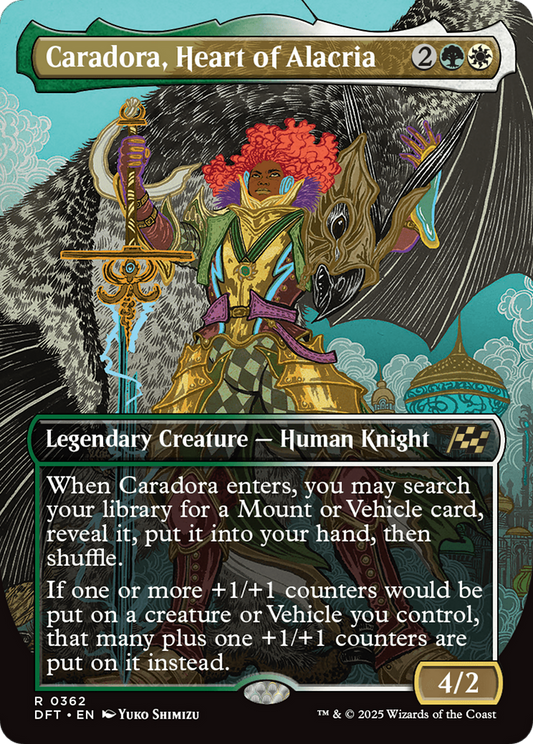 Caradora, Heart of Alacria (Borderless) (DFT-362) - [Aetherdrift] (Borderless) Foil