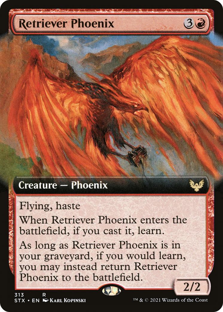 Retriever Phoenix (STX-313) - [Strixhaven: School of Mages]: (Extended Art) Foil