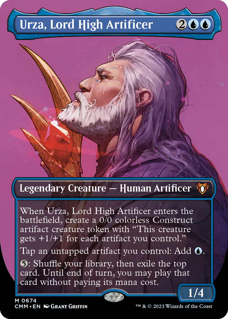 Urza, Lord High Artificer (CMM-674) - [Commander Masters] (Borderless) Foil