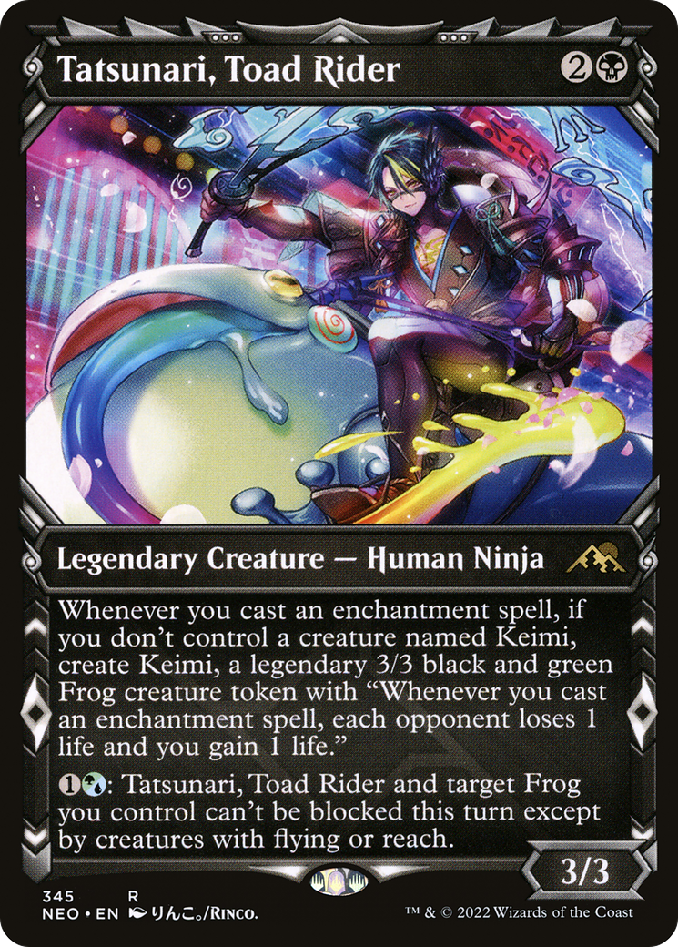 Tatsunari, Toad Rider (NEO-345) - [Kamigawa: Neon Dynasty]: (Showcase) Foil
