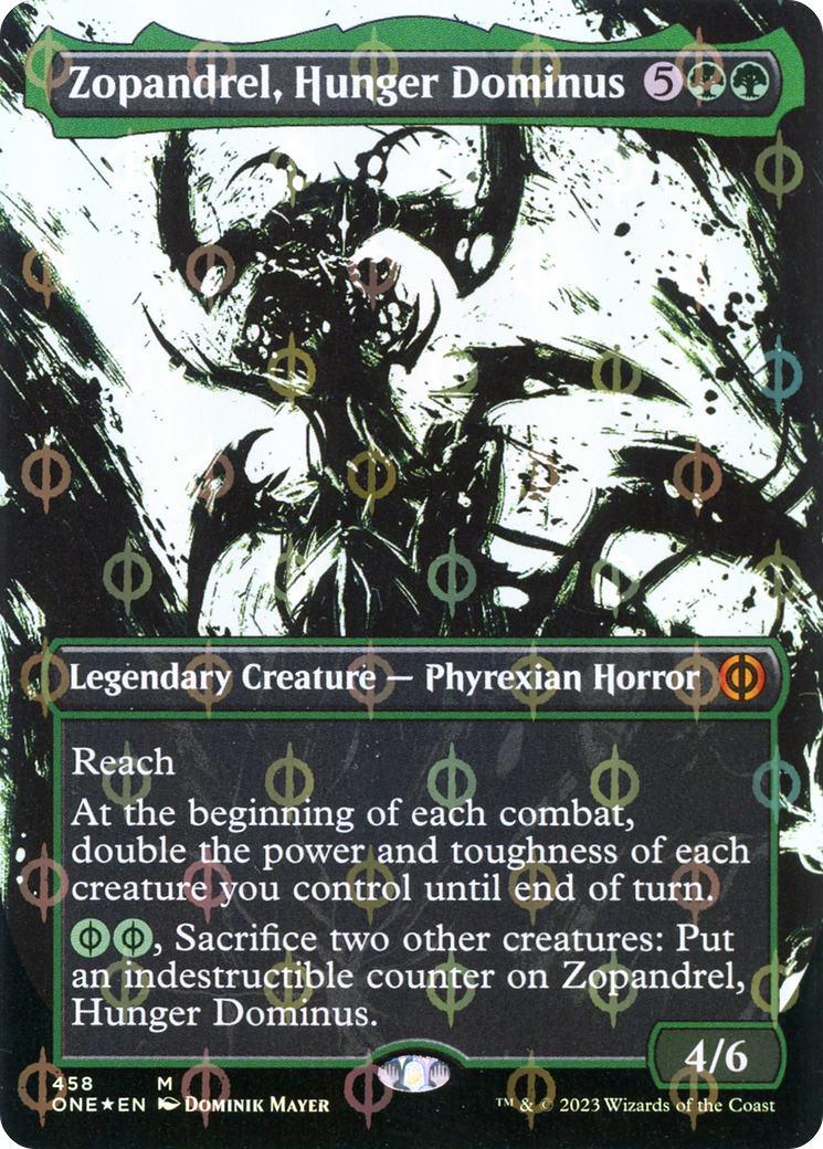 Zopandrel, Hunger Dominus (ONE-458) - [Phyrexia: All Will Be One]: (Showcase) (Borderless) Foil