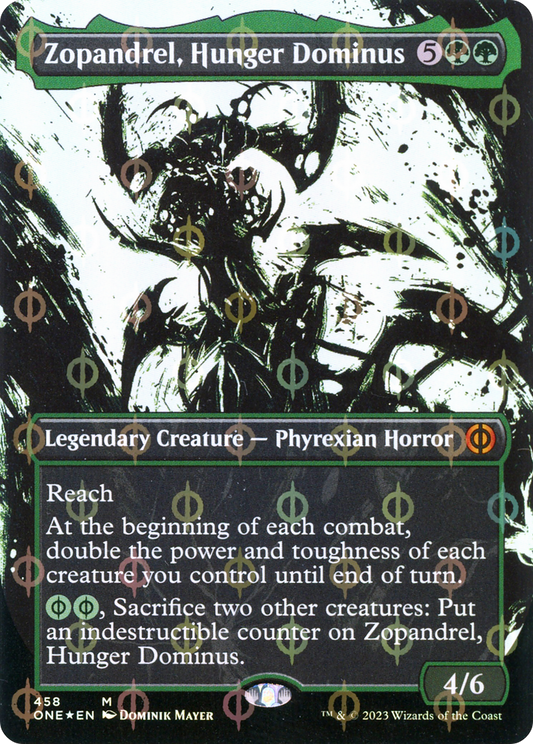 Zopandrel, Hunger Dominus (ONE-458) - [Phyrexia: All Will Be One]: (Showcase) (Borderless) Foil