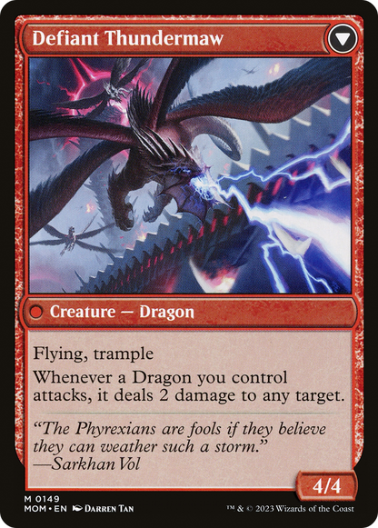 Invasion of Tarkir // Defiant Thundermaw (MOM-149) - [March of the Machine] Foil
