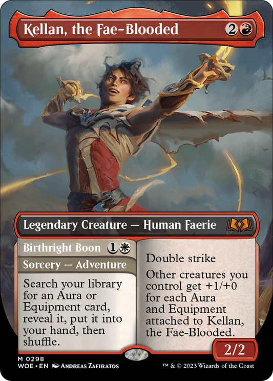 Kellan, the Fae-Blooded (Borderless) (WOE-298) - [Wilds of Eldraine] (Borderless) Foil