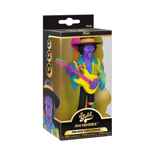 Jimi Hendrix Blacklight 5-Inch Vinyl Gold Figure
