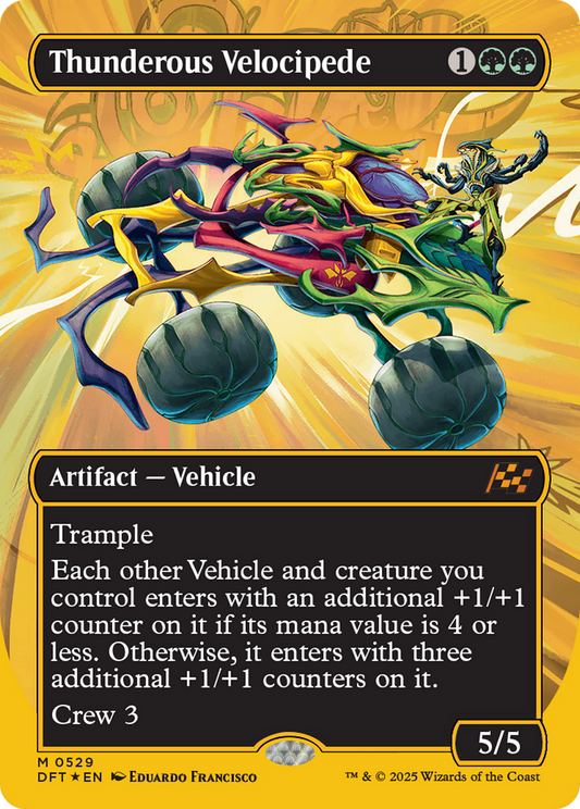 Thunderous Velocipede (Borderless) (First-Place Foil) (DFT-529) - [Aetherdrift] Foil
