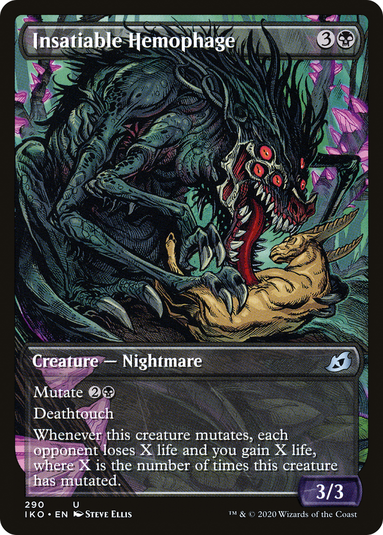 Insatiable Hemophage (IKO-290) - [Ikoria: Lair of Behemoths]: (Showcase) Foil