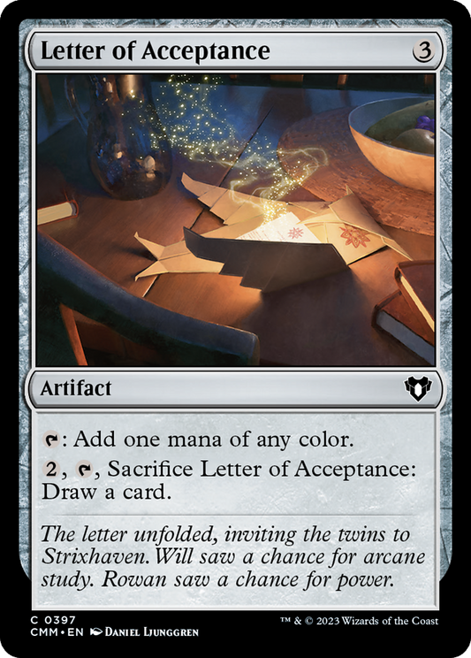 Letter of Acceptance (CMM-397) - [Commander Masters]