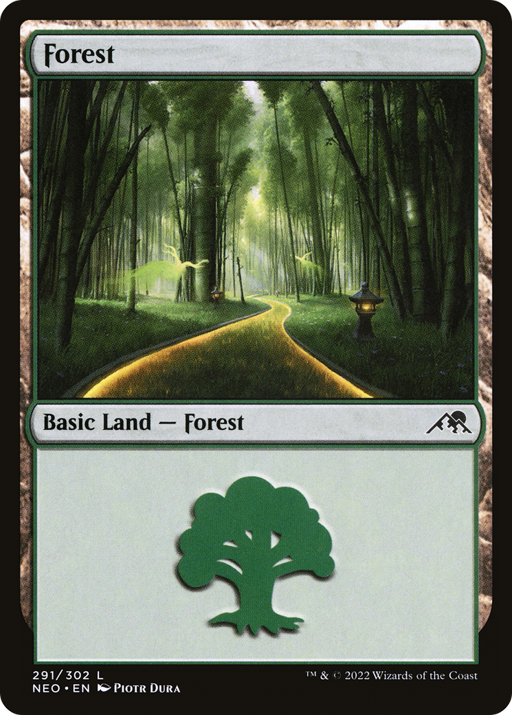 Forest (NEO-291) - [Kamigawa: Neon Dynasty] Foil