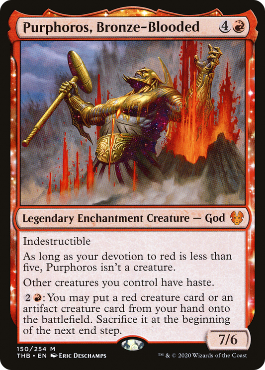 Purphoros, Bronze-Blooded (THB-150) - [Theros Beyond Death]: (enchantment) Foil