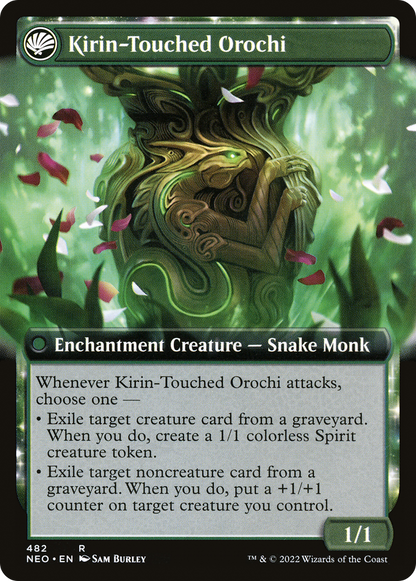 Teachings of the Kirin // Kirin-Touched Orochi (NEO-482) - [Kamigawa: Neon Dynasty]: (Extended Art, fandfc, enchantment)