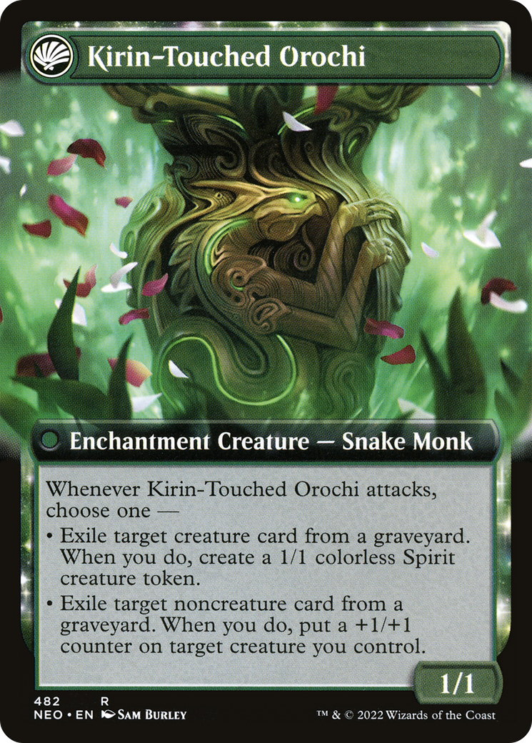 Teachings of the Kirin // Kirin-Touched Orochi (NEO-482) - [Kamigawa: Neon Dynasty]: (Extended Art, fandfc, enchantment) Foil