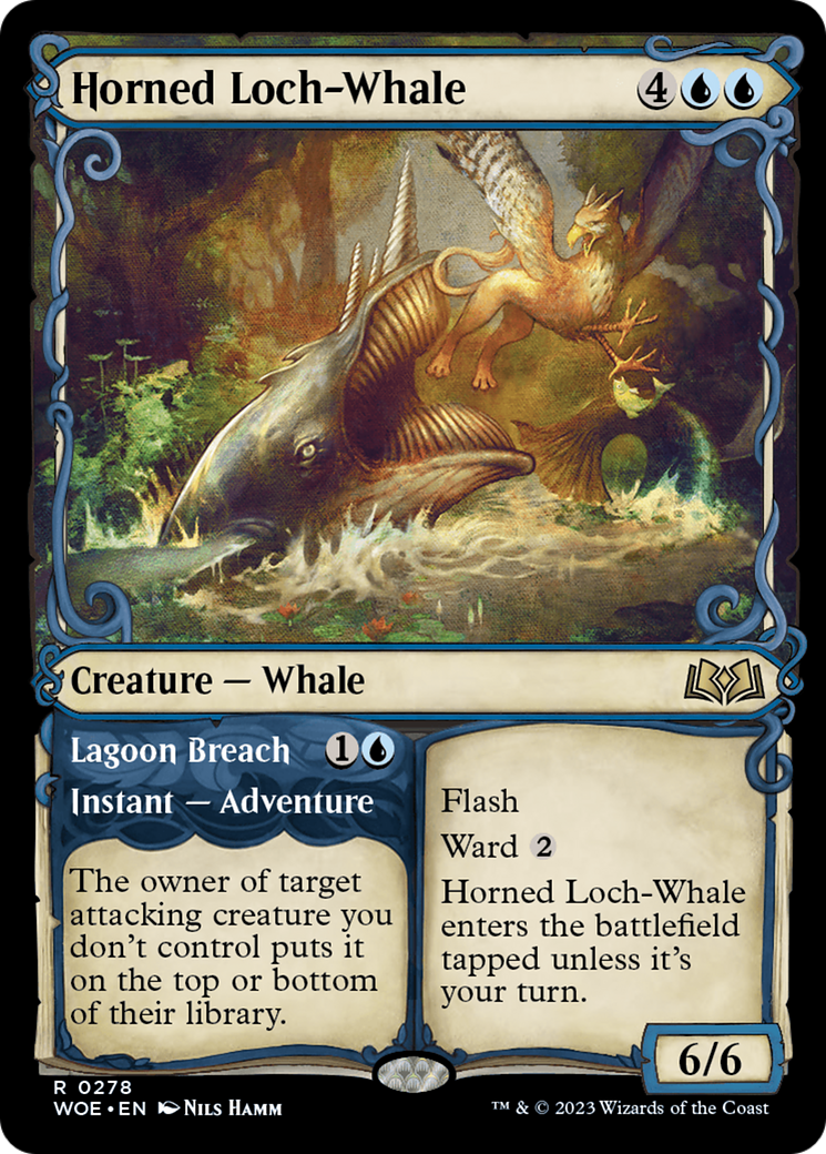 Horned Loch-Whale (Showcase) (WOE-278) - [Wilds of Eldraine]: (Showcase)