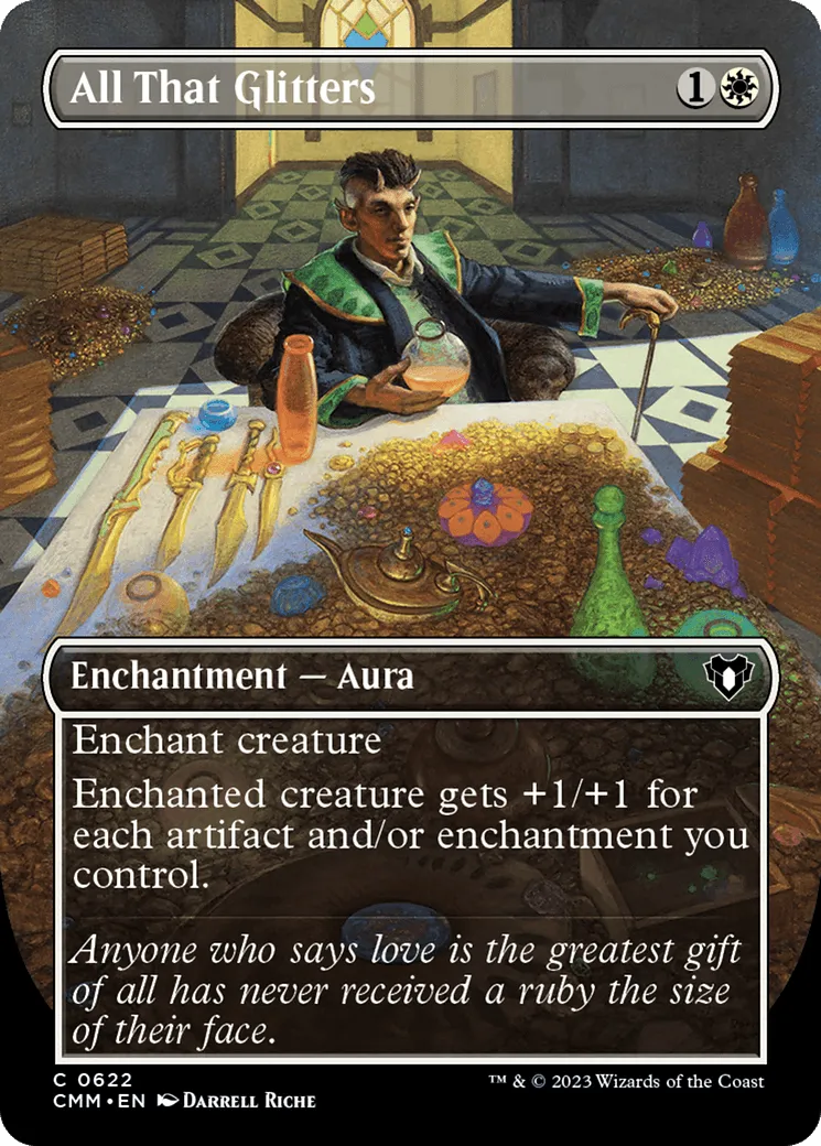 All That Glitters (Borderless Alternate Art) [Commander Masters] - Emmett's ToyStop