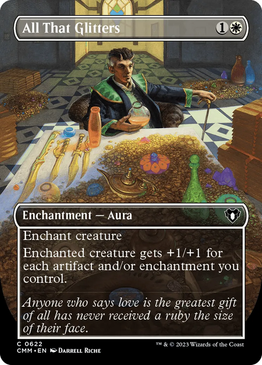 All That Glitters (Borderless Alternate Art) [Commander Masters] - Emmett's ToyStop