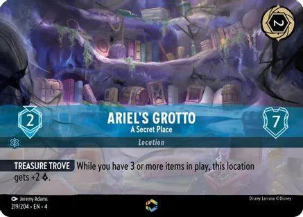 Ariel's Grotto - A Secret Place (Enchanted) (219/204) Holofoil - Ursulas Return - Emmett's ToyStop