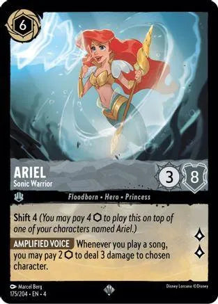 Ariel - Sonic Warrior (175/204) Cold Foil - Ursulas Return - Emmett's ToyStop