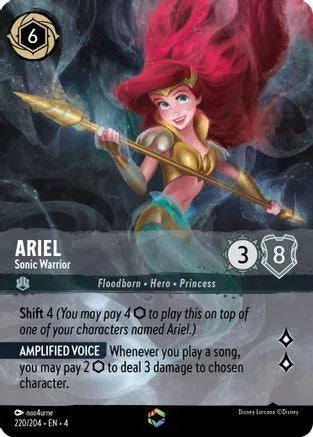 Ariel - Sonic Warrior (Enchanted) (220/204) Holofoil - Ursulas Return - Emmett's ToyStop