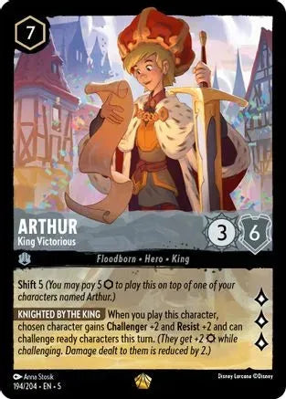 Arthur - King Victorious (194/204) Cold Foil - Shimmering Skies - Emmett's ToyStop