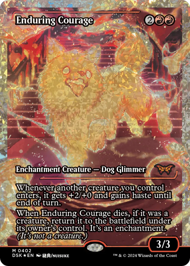 Enduring Courage (DSK-402) - [Duskmourn: House of Horror]: (Showcase) Foil