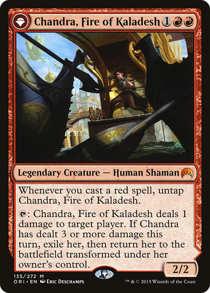 Chandra, Fire of Kaladesh // Chandra, Roaring Flame (ORI-135) - [Magic Origins]