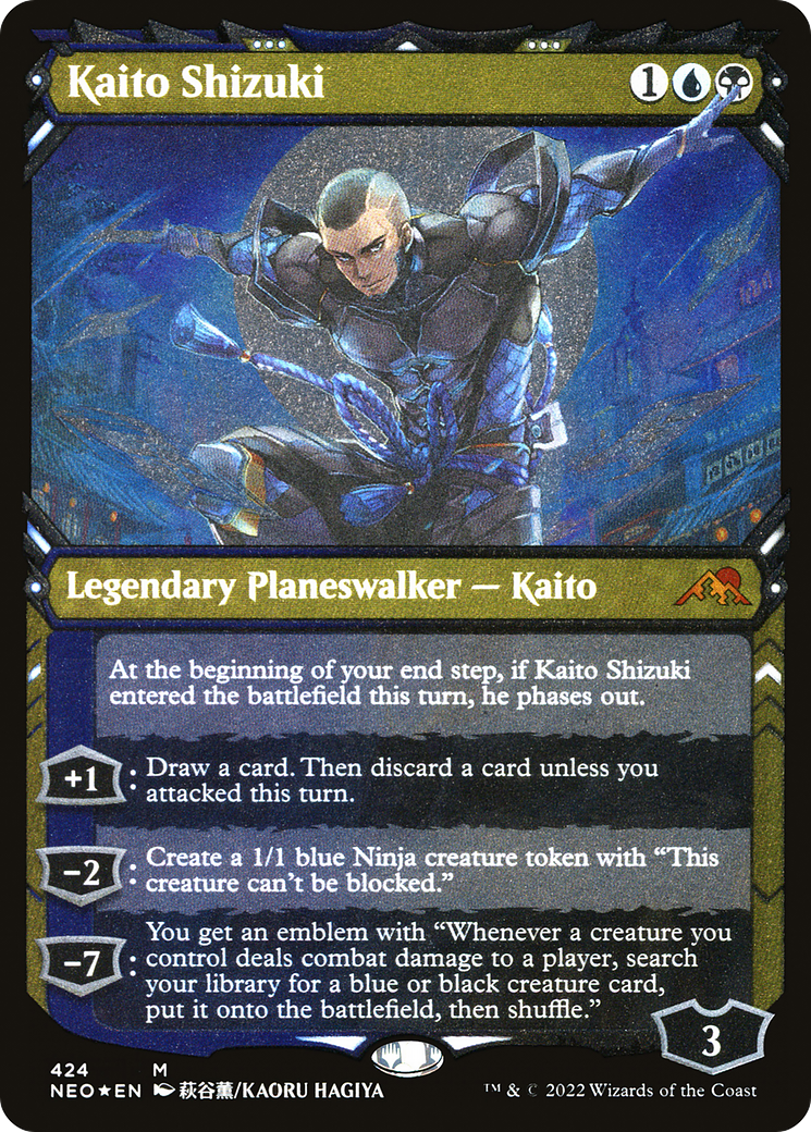 Kaito Shizuki (NEO-424) - [Kamigawa: Neon Dynasty]: (Showcase) Etched Foil