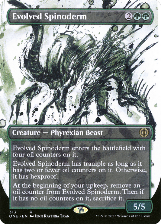 Evolved Spinoderm (ONE-313) - [Phyrexia: All Will Be One]: (Showcase) (Borderless) Foil