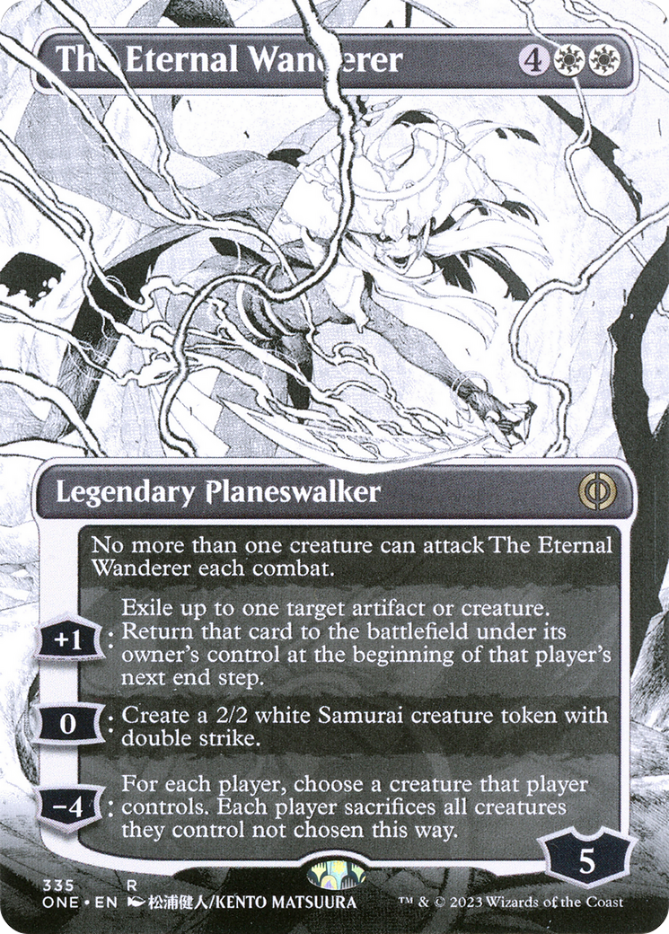 The Eternal Wanderer (ONE-335) - [Phyrexia: All Will Be One]: (Showcase) (Borderless)