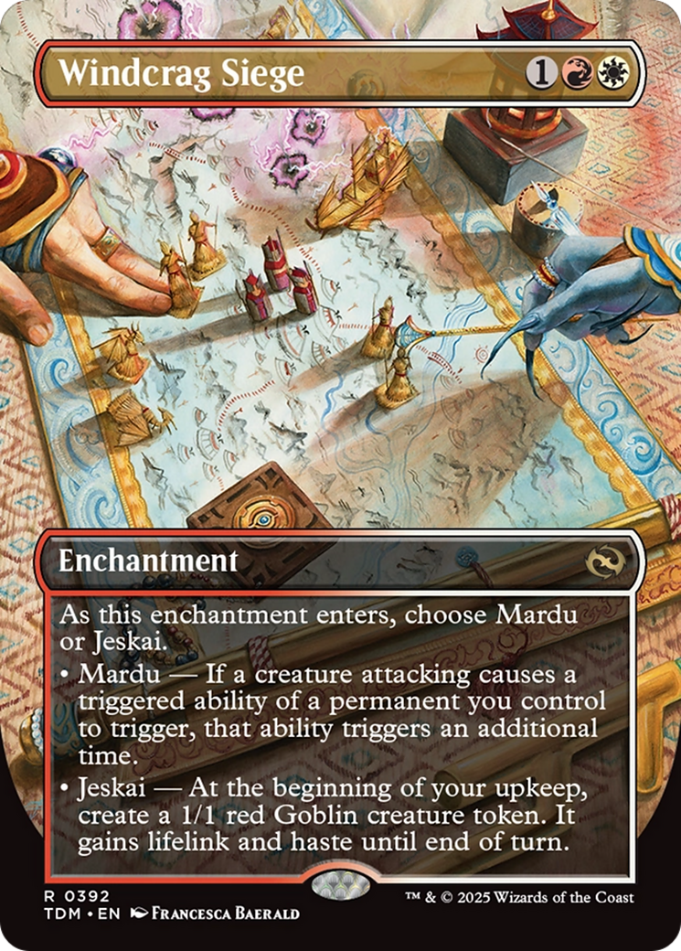 Windcrag Siege (TDM-392) - [Tarkir: Dragonstorm]: (enchantment) (Borderless) Foil