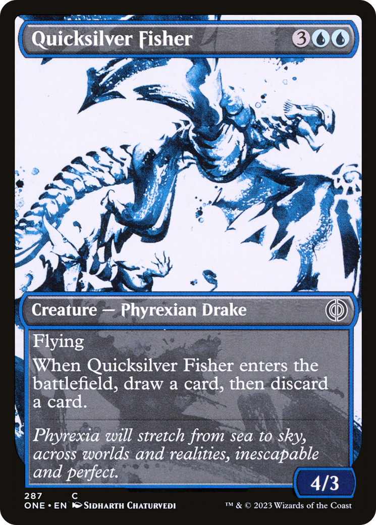 Quicksilver Fisher (ONE-287) - [Phyrexia: All Will Be One]: (Showcase) Foil