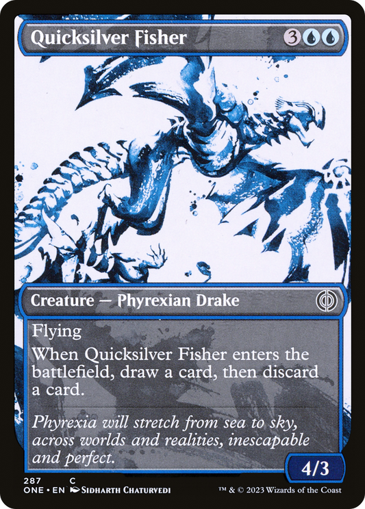 Quicksilver Fisher (ONE-287) - [Phyrexia: All Will Be One]: (Showcase) Foil