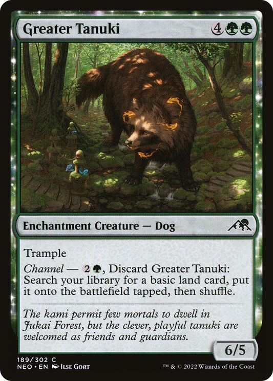 Greater Tanuki (NEO-189) - [Kamigawa: Neon Dynasty]: (enchantment) Foil
