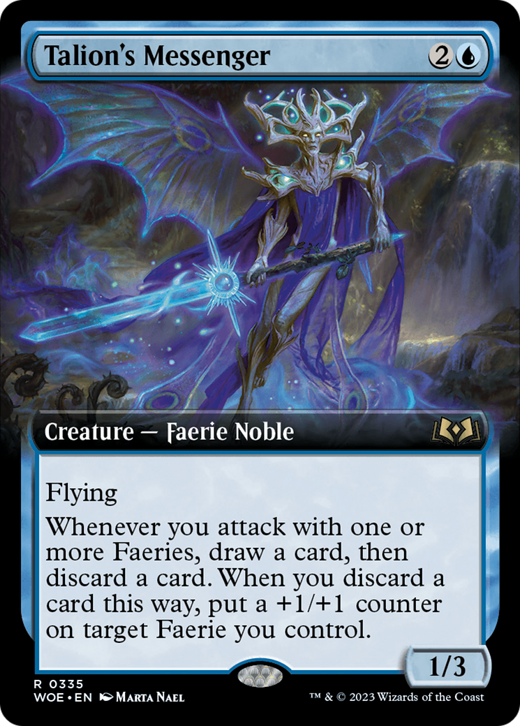 Talion's Messenger (Extended Art) (WOE-335) - [Wilds of Eldraine]: (Extended Art) Foil