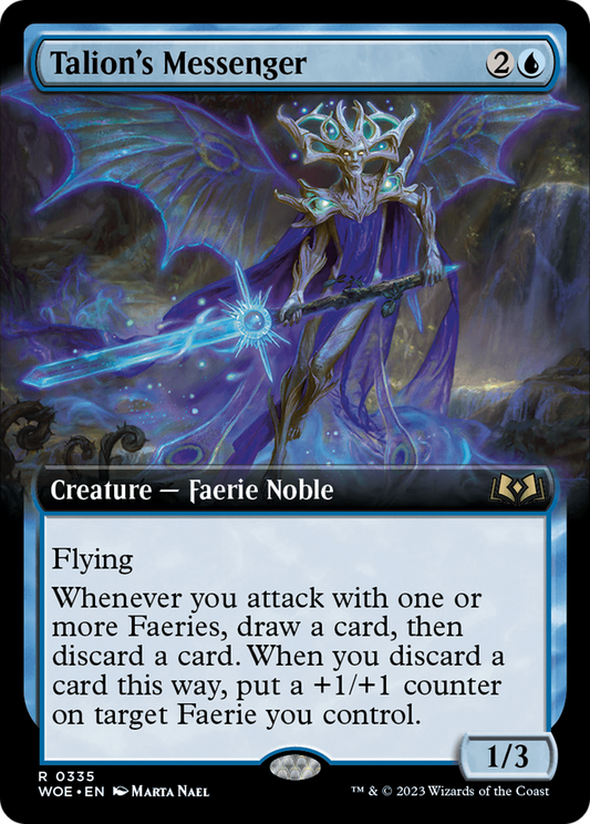 Talion's Messenger (Extended Art) (WOE-335) - [Wilds of Eldraine]: (Extended Art) Foil