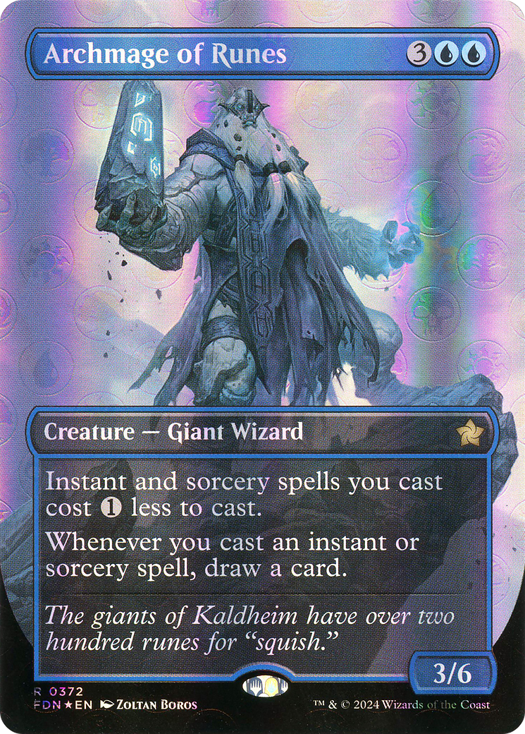 Archmage of Runes (FDN-372) - [Foundations] (Borderless) Foil