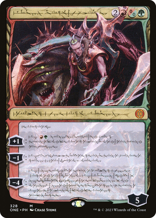 Lukka, Bound to Ruin (ONE-328) - [Phyrexia: All Will Be One]: (Showcase)