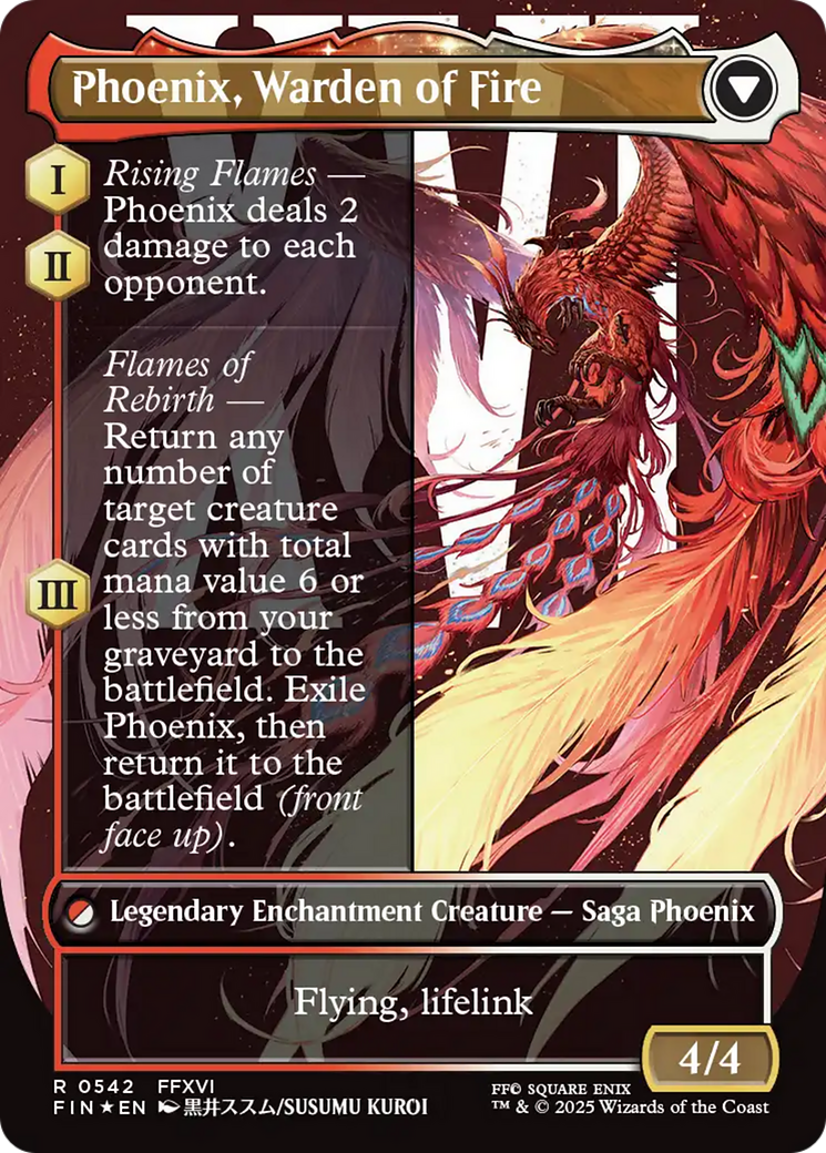 Joshua, Phoenix's Dominant // Phoenix, Warden of Fire (FIN-542) - [FINAL FANTASY]: (enchantment) (Borderless) Foil